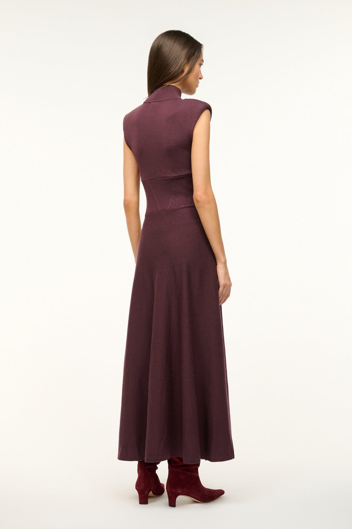 Lafayette Maxi Dress with Mock Neck in Merlot