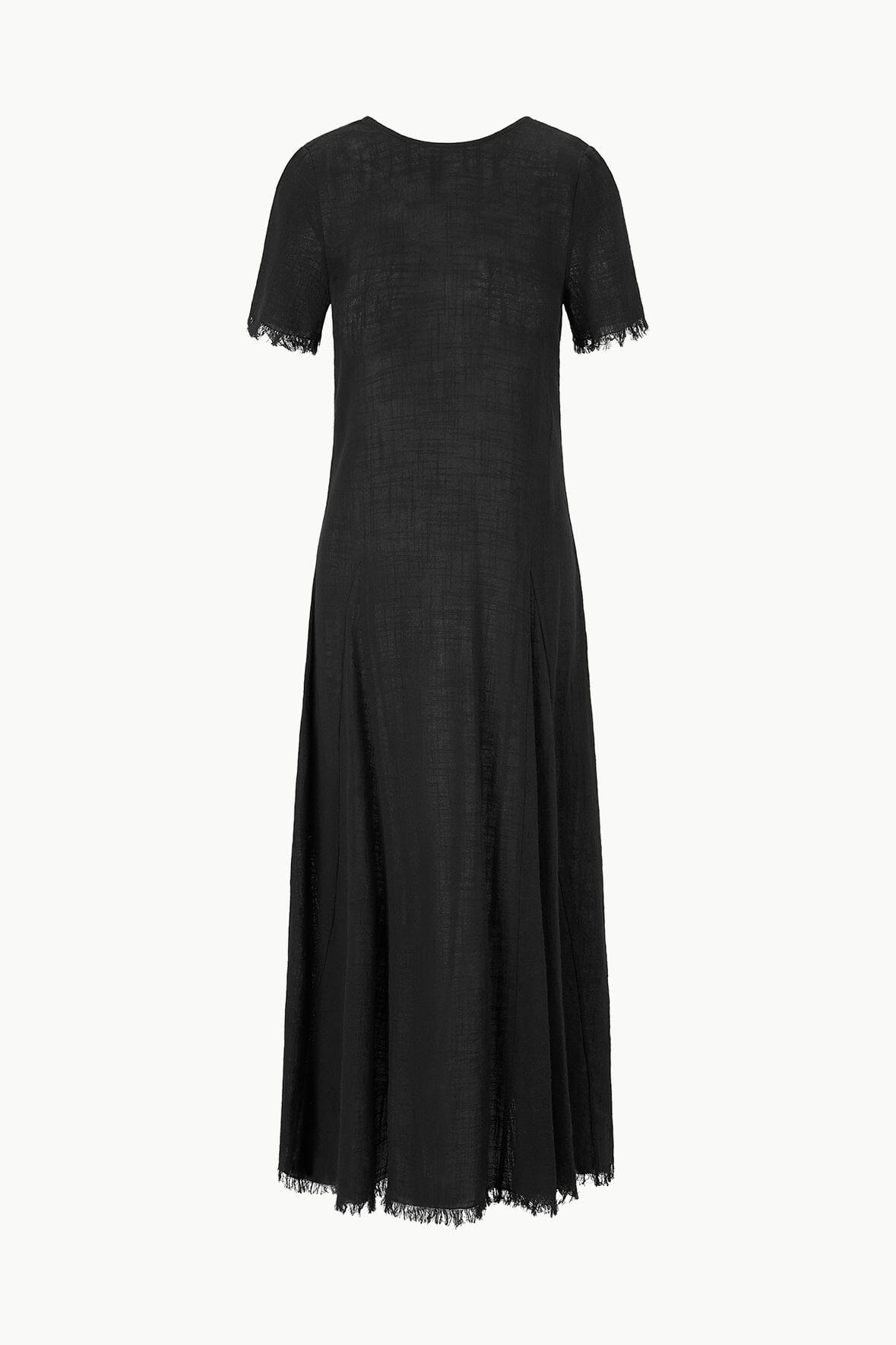 Le Havre Black Cotton Gauze Beach Coverup Dress