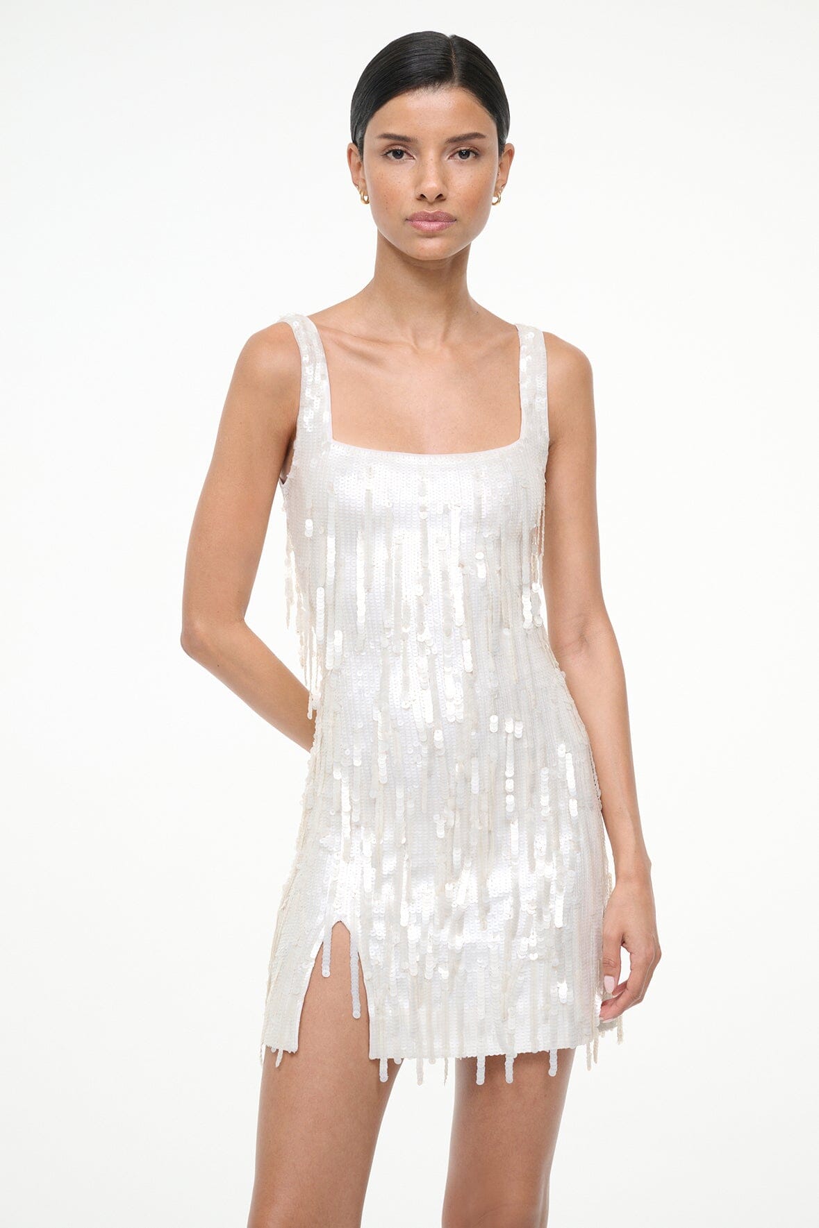 Pearl Sequin Fringe Mini Dress - Le Sable Summer Style