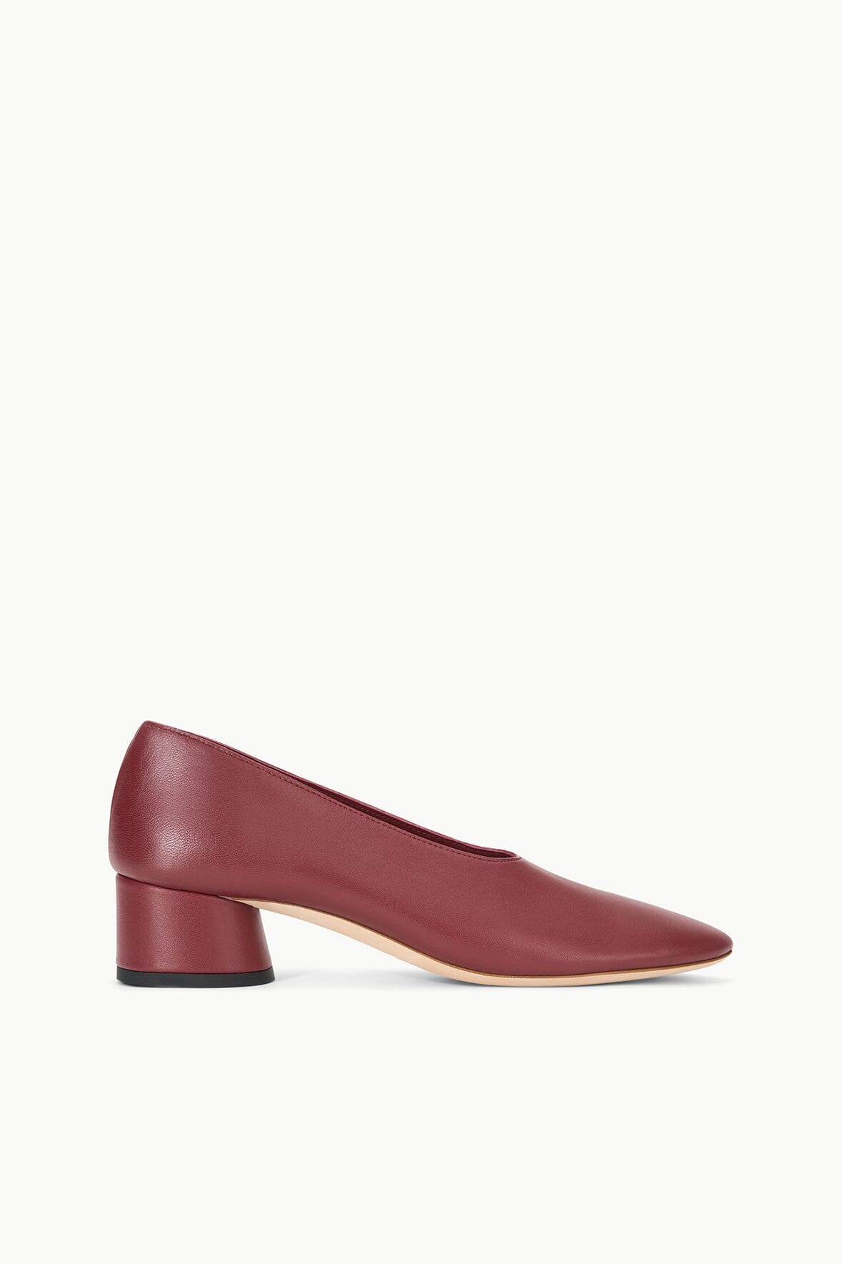 Alba Pump Soft Nappa Leather Flat Shoes with Cylinder Heel