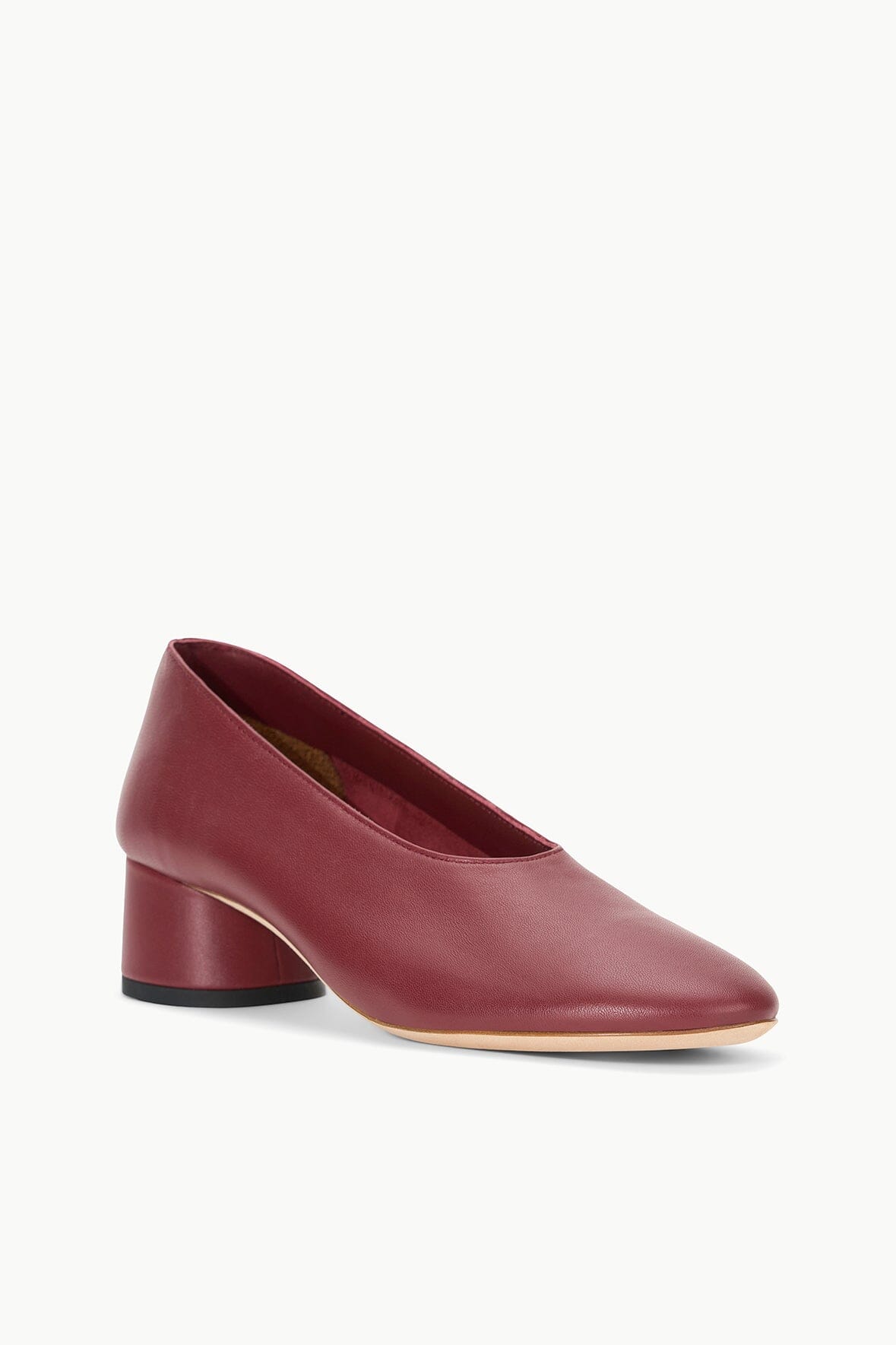 Alba Pump Soft Nappa Leather Flat Shoes with Cylinder Heel