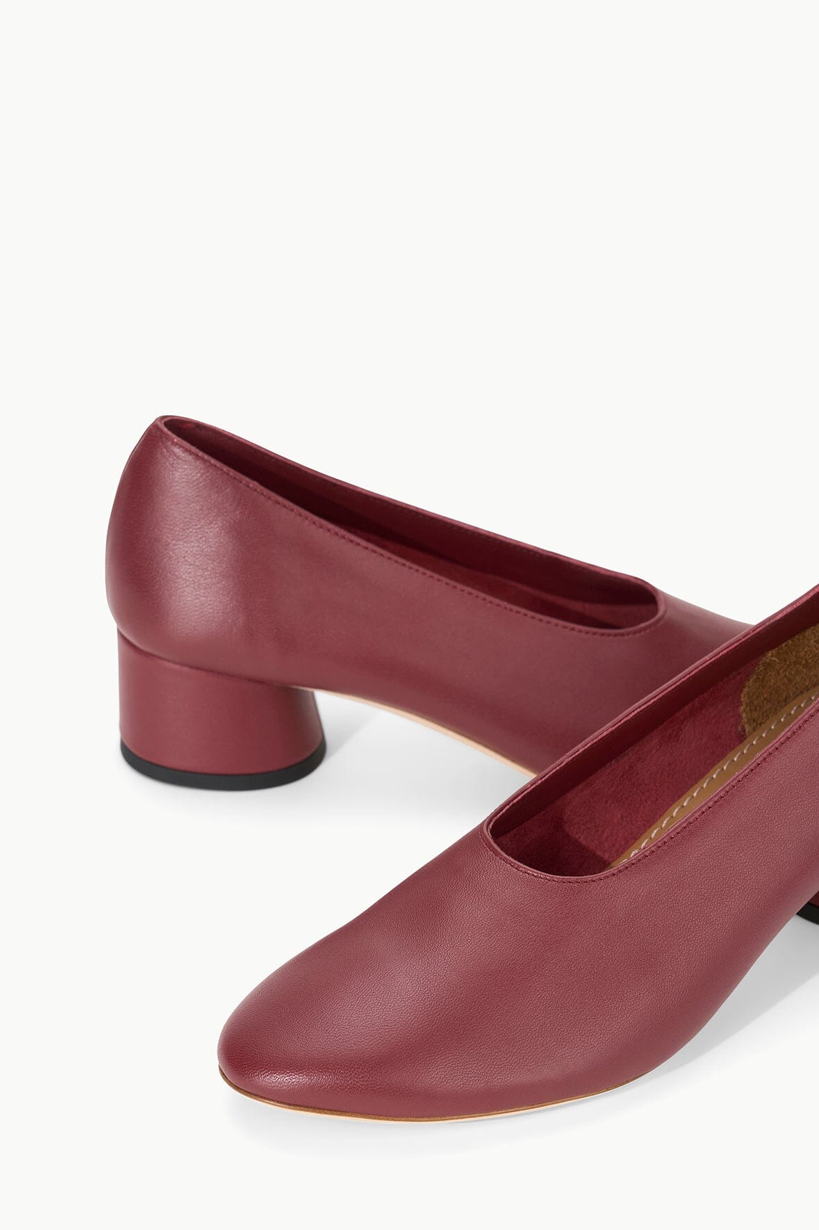 Alba Pump Soft Nappa Leather Flat Shoes with Cylinder Heel