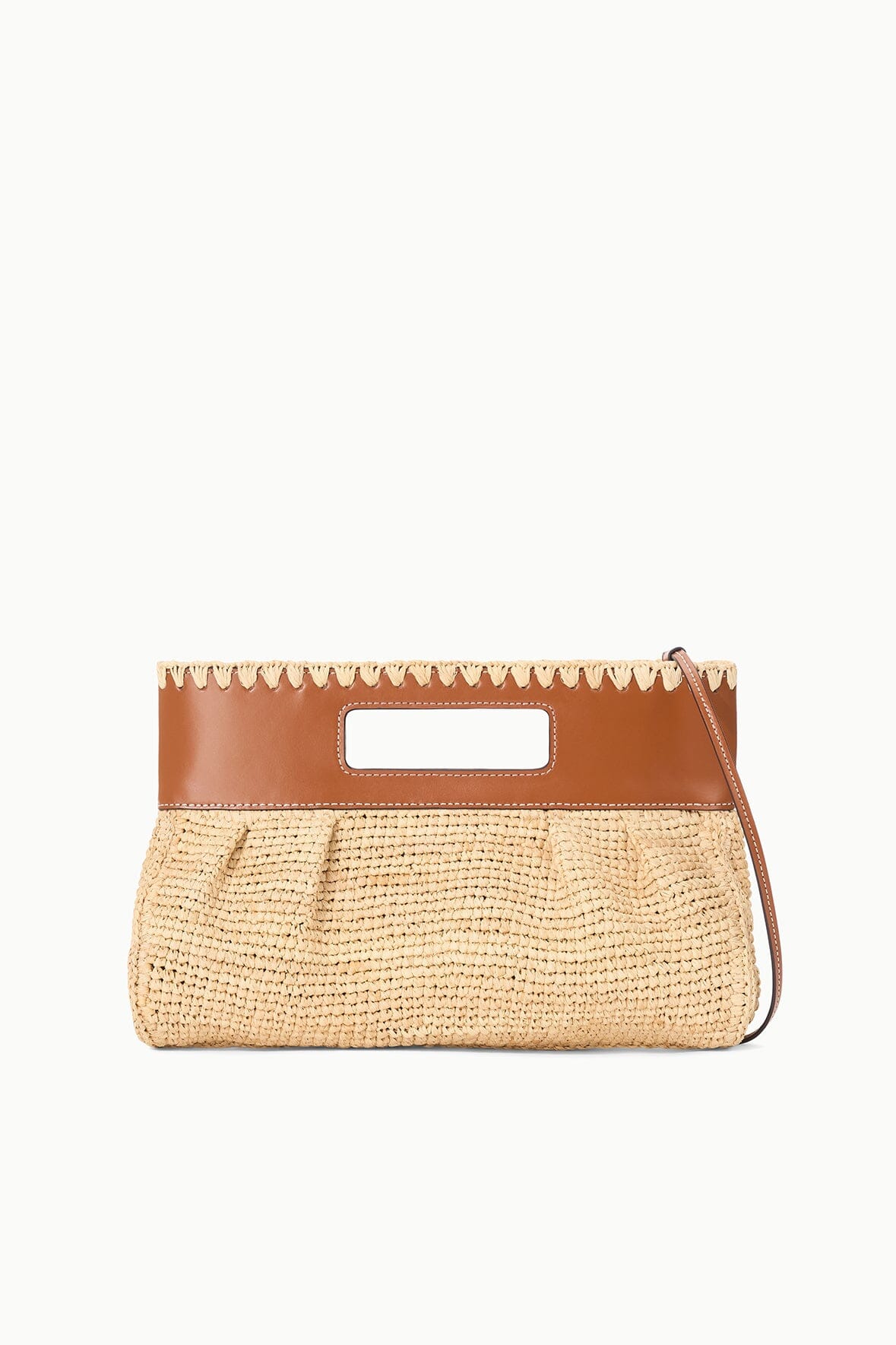 Lena Crochet Raffia Convertible Clutch with Shoulder Strap - Natural Tan