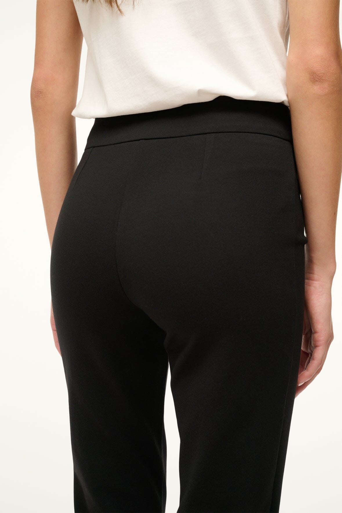 Leone Black Ponte Knit Cropped Pants for Women