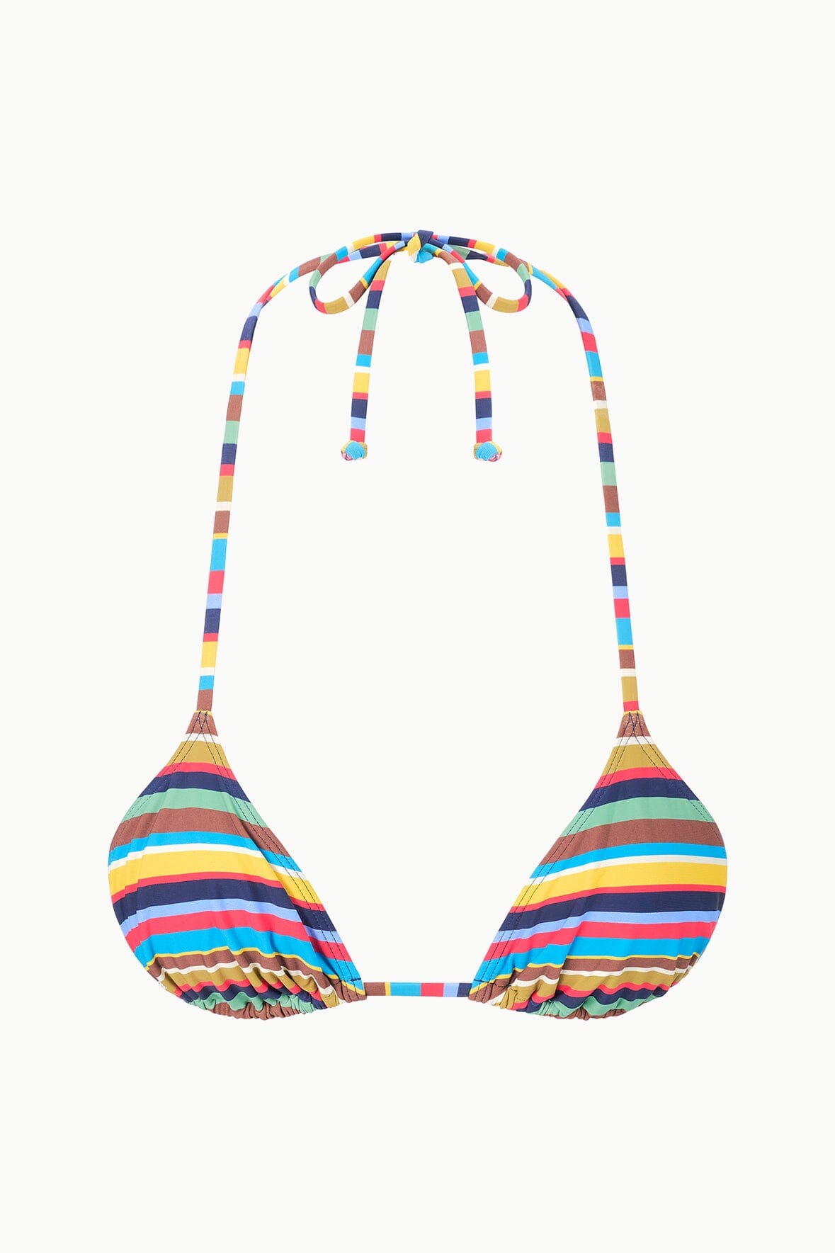 Lido Market Stripe String Bikini Top with Halter Neckline