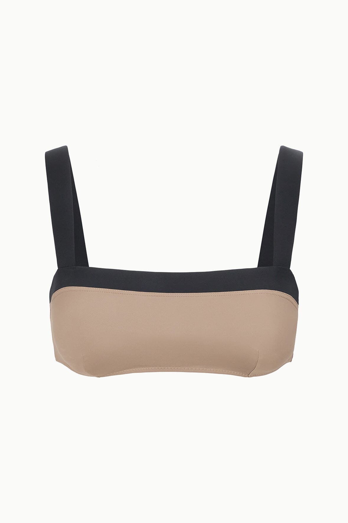 Liv Square Neck Bikini Top in Taupe & Black | Swimwear