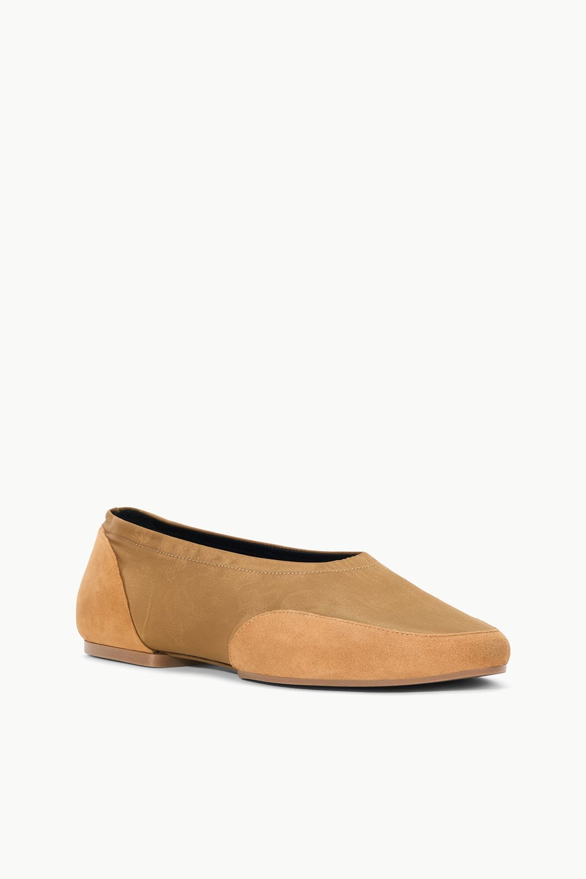 Alba Sport Ballet Flats for Women - Camel Suede & Nylon Comfort Shoes