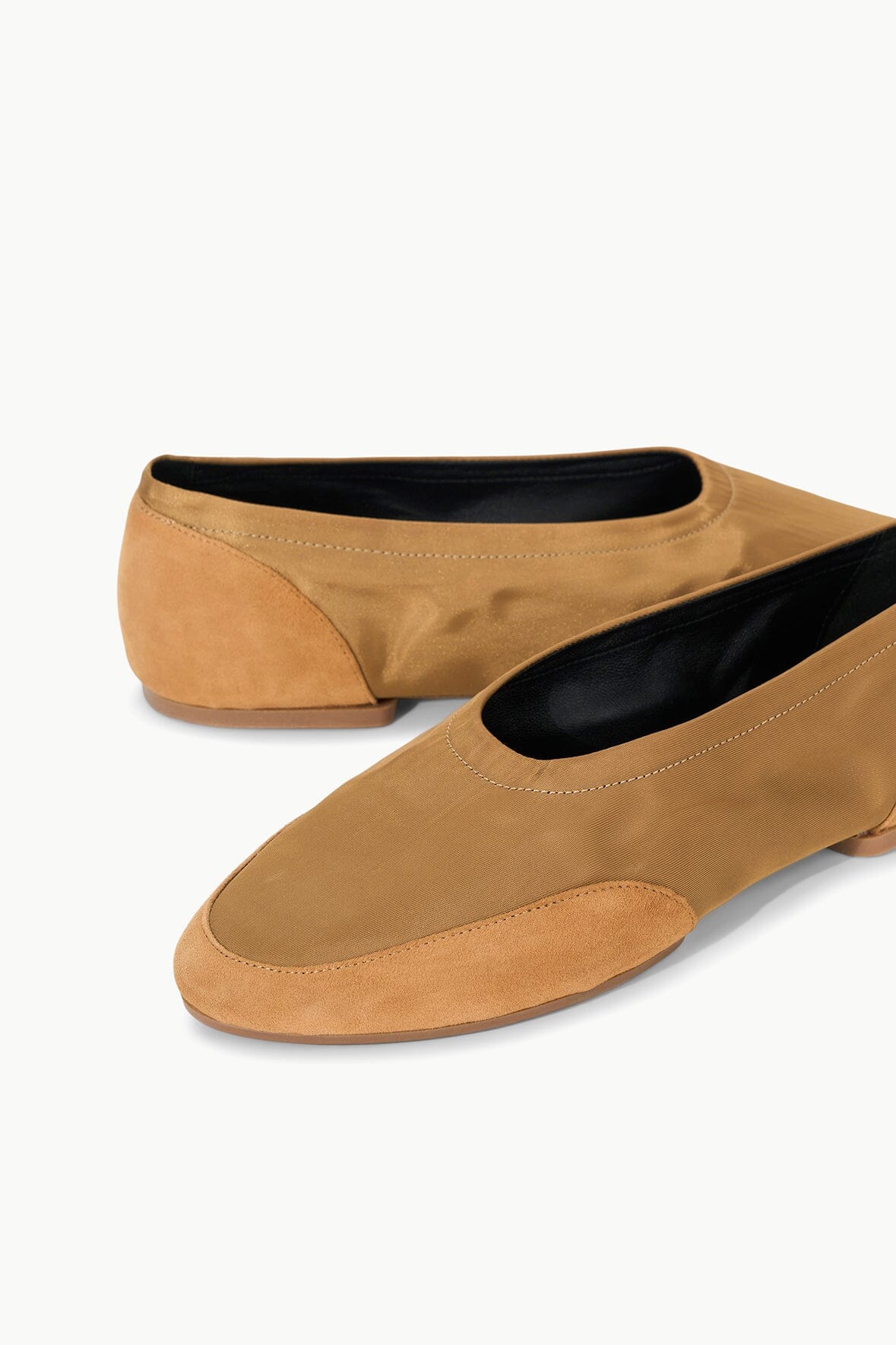 Alba Sport Ballet Flats for Women - Camel Suede & Nylon Comfort Shoes