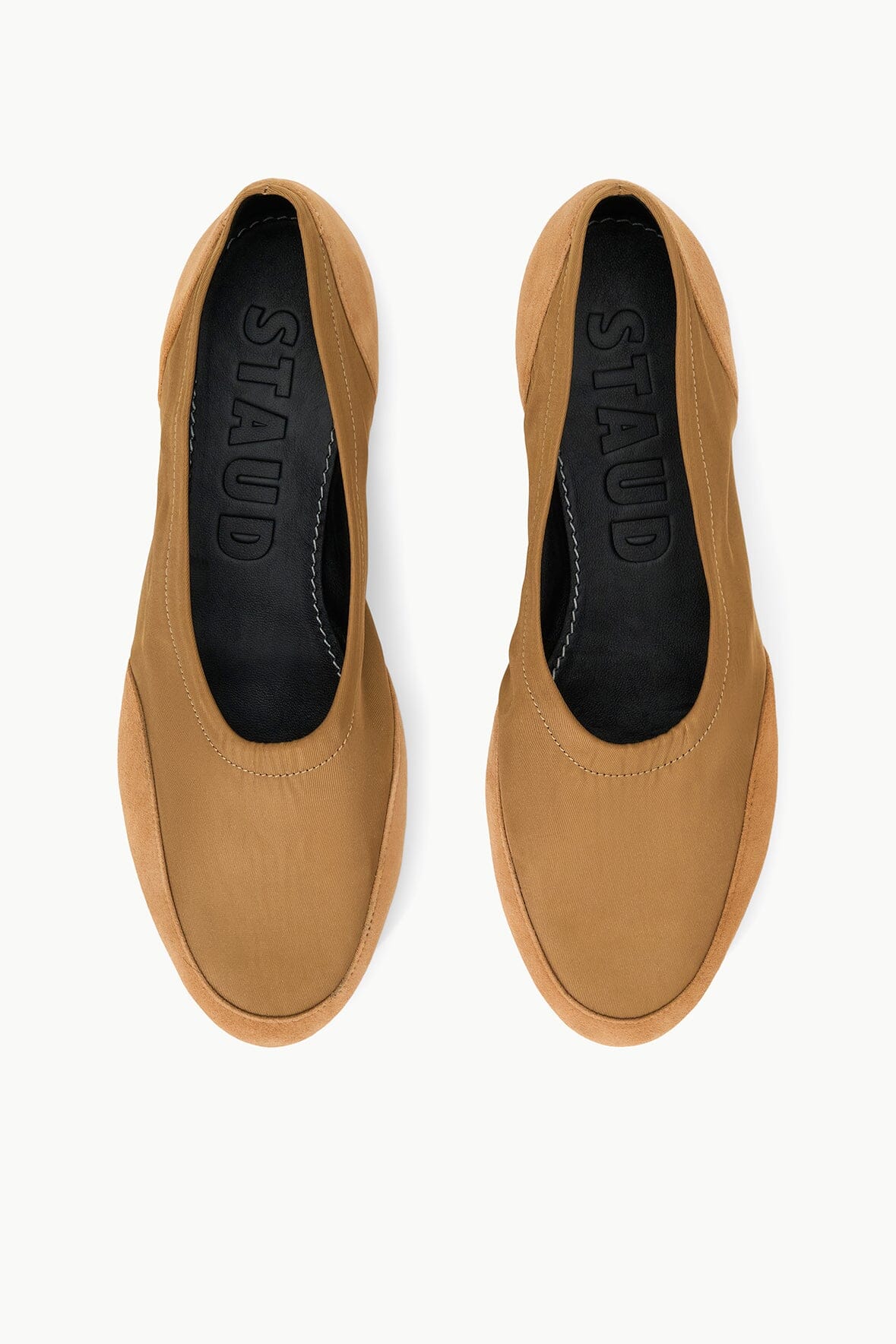 Alba Sport Ballet Flats for Women - Camel Suede & Nylon Comfort Shoes