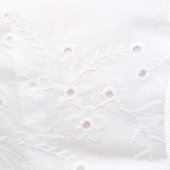 Lou White Eyelet Cotton Top with Corset Seaming & Lace Trim