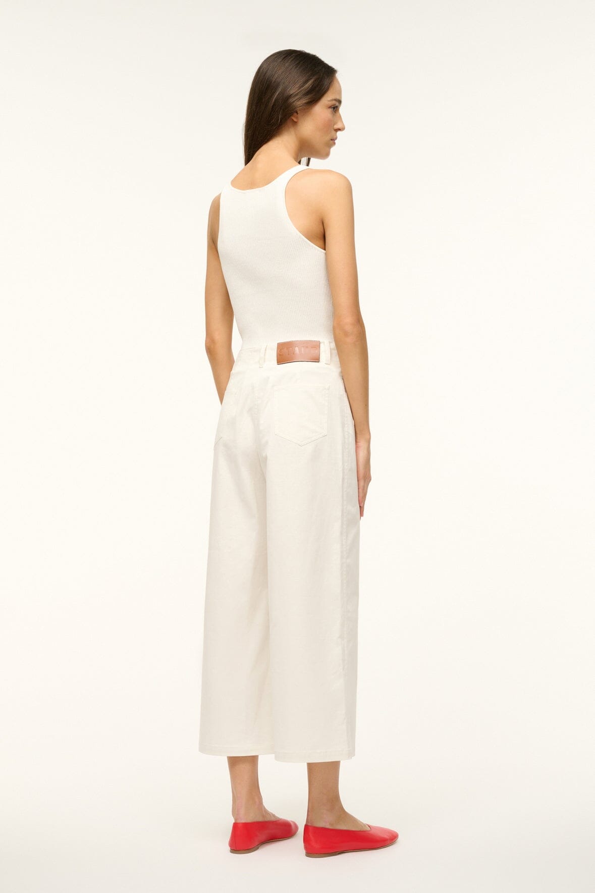 Luca Ivory High-Waisted Wide Leg Chino Pants