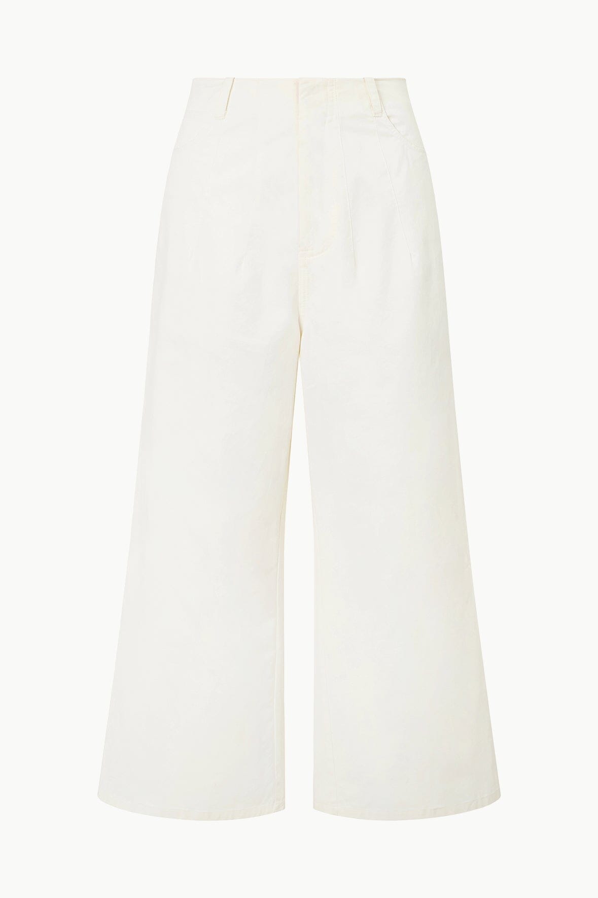 Luca Ivory High-Waisted Wide Leg Chino Pants