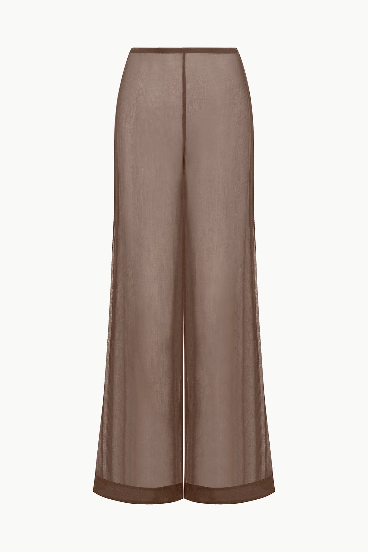 Luke Crinkle Chiffon Pull-On Pants in Dark Chocolate