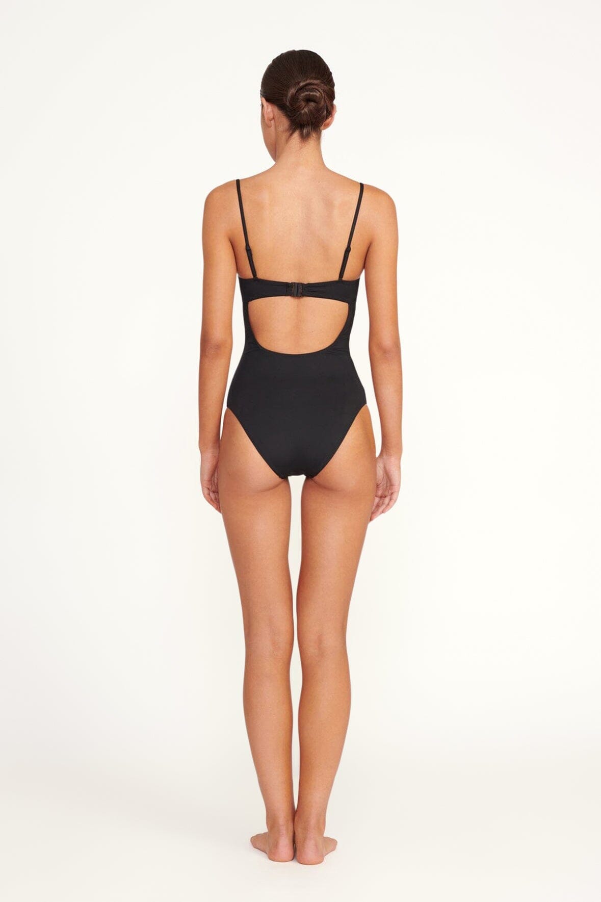 Maeve Black & White Bustier One Piece Swimsuit with Removable Straps