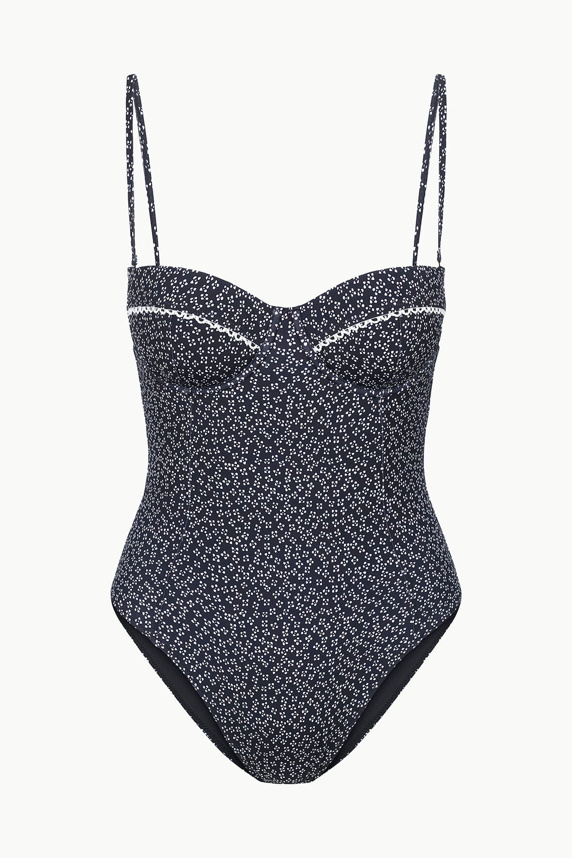 Maeve Black Floral One Piece Swimsuit with Removable Straps