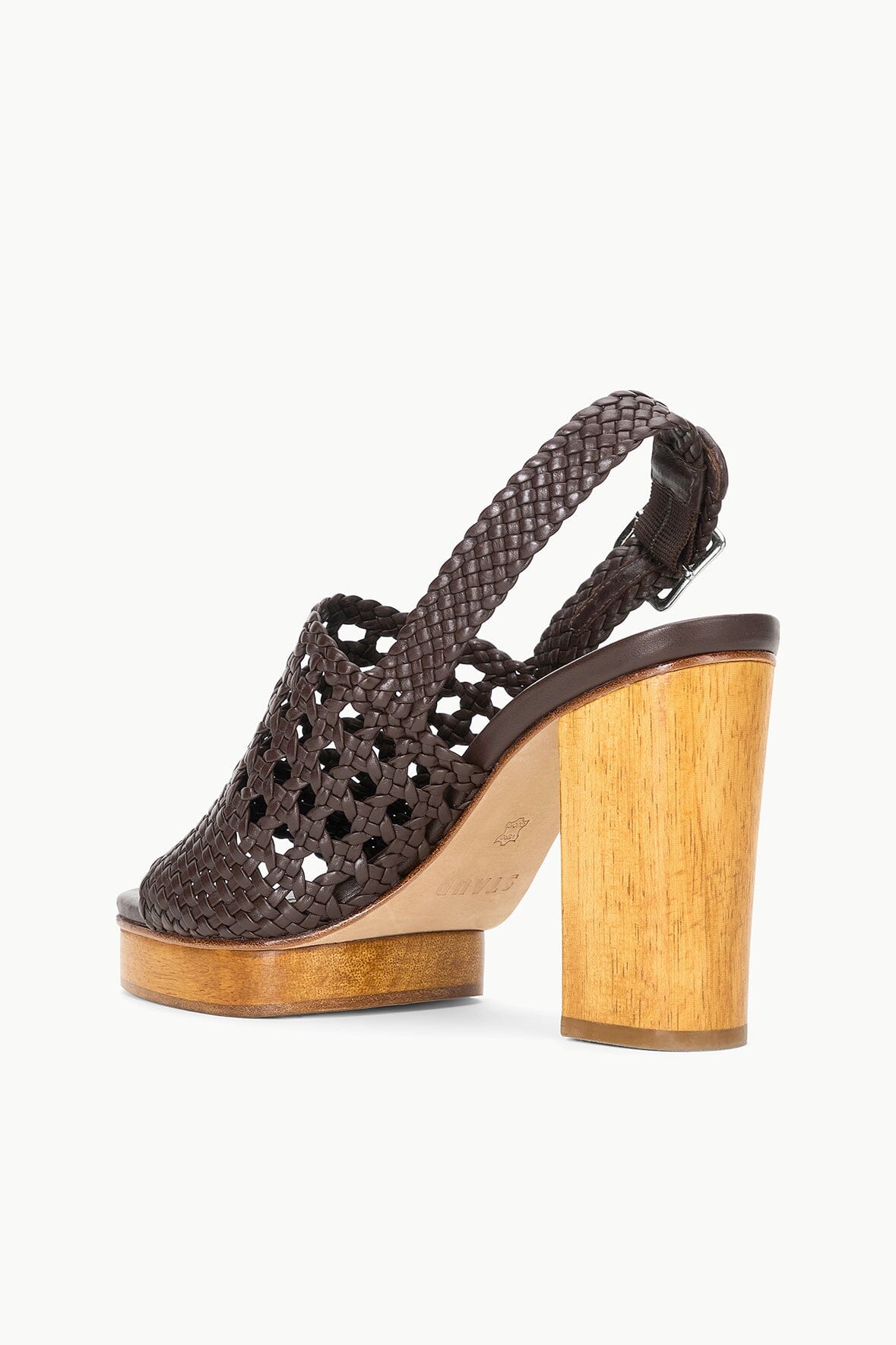 Martina Platform Block Heel Sandals with Wooden Sole – Espresso