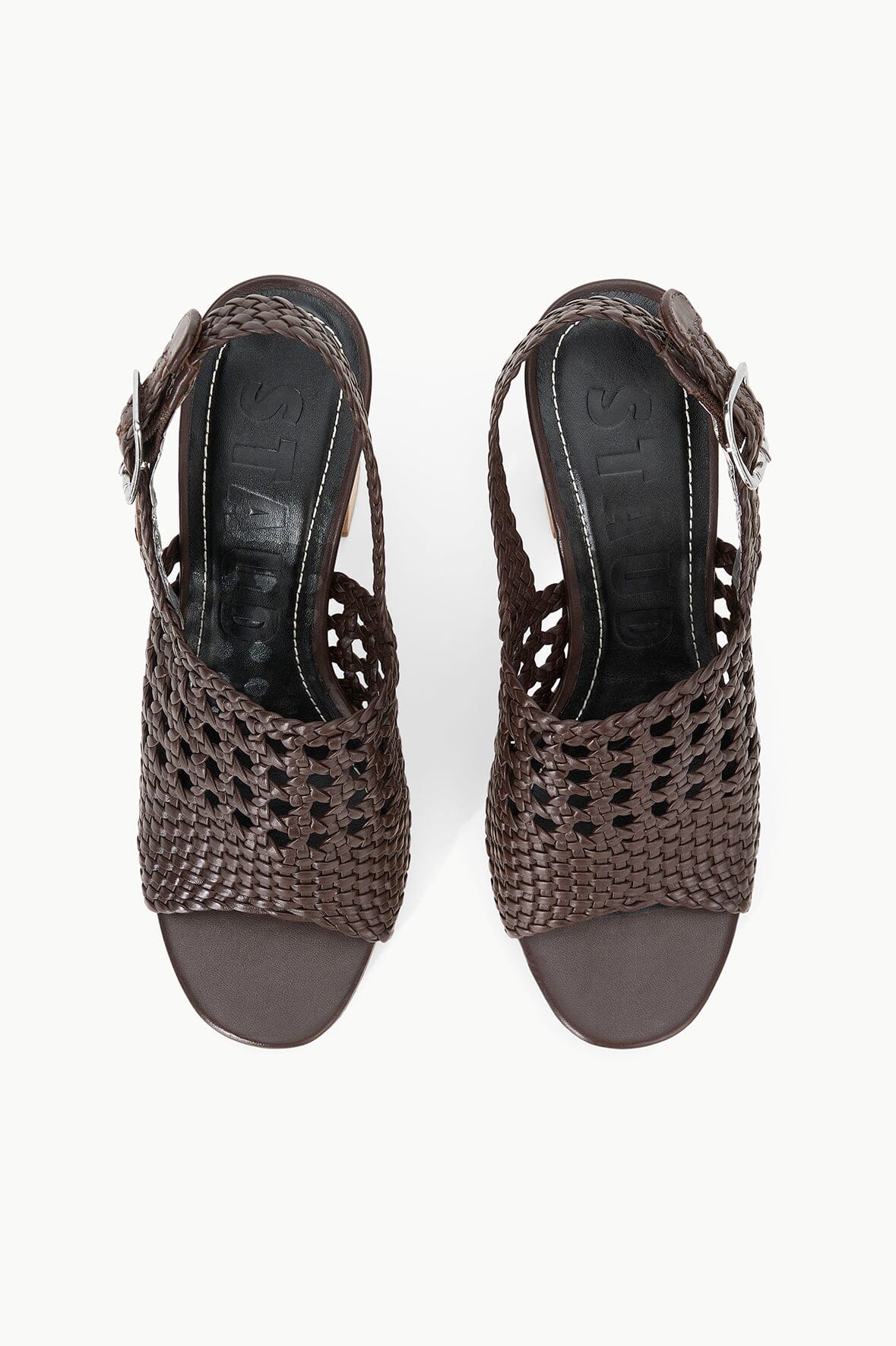 Martina Platform Block Heel Sandals with Wooden Sole – Espresso