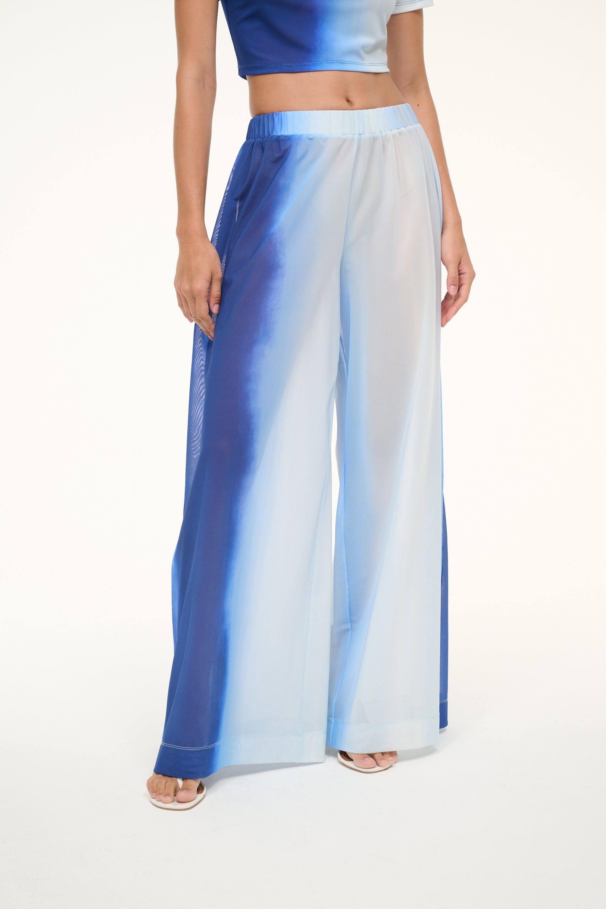 Marza Stretch Mesh Swim Coverup Pants - Flowy & Elastic Waist