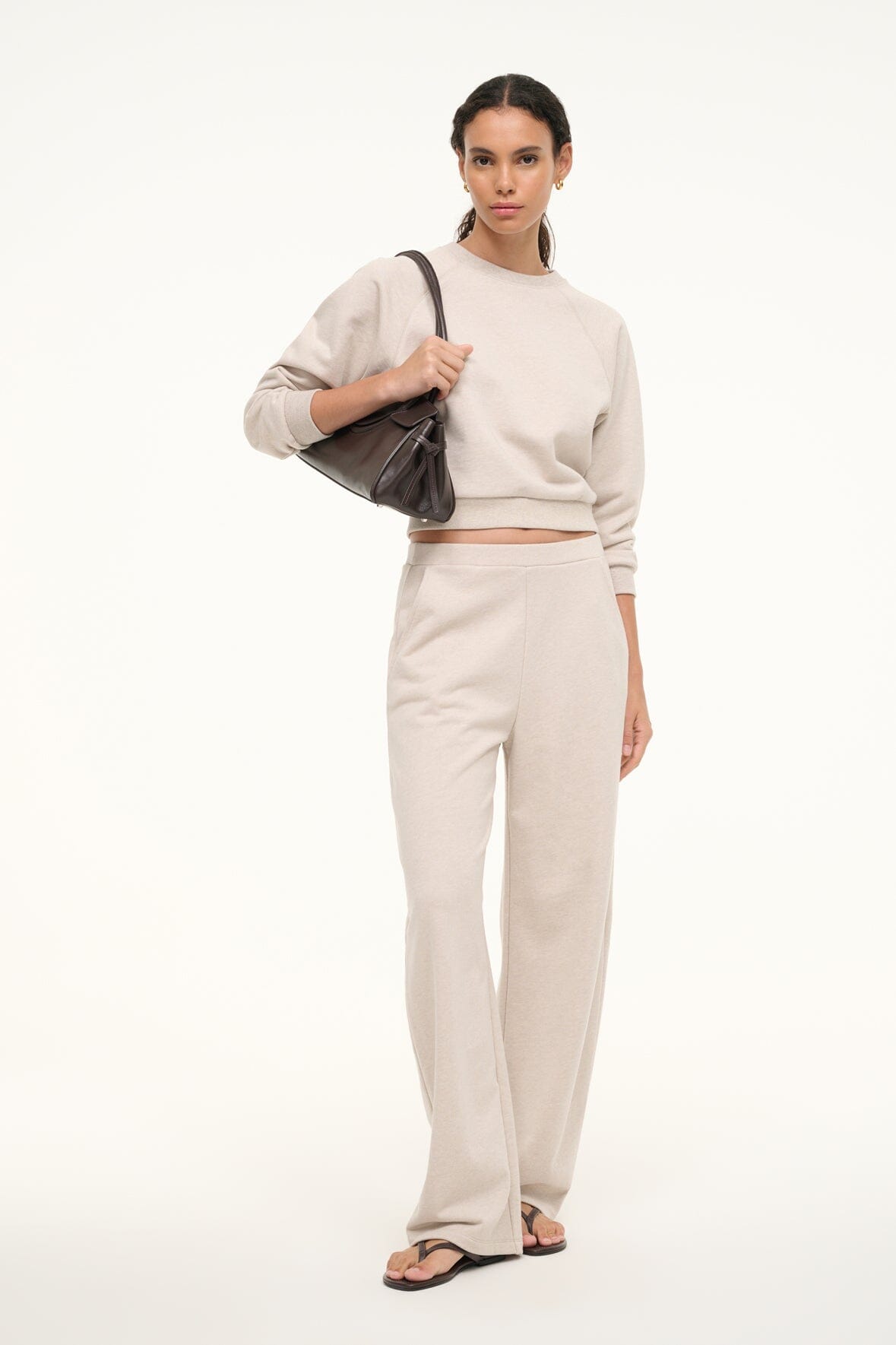 Stone Relaxed Fit Barrel Leg Sweatpants with Side Pockets