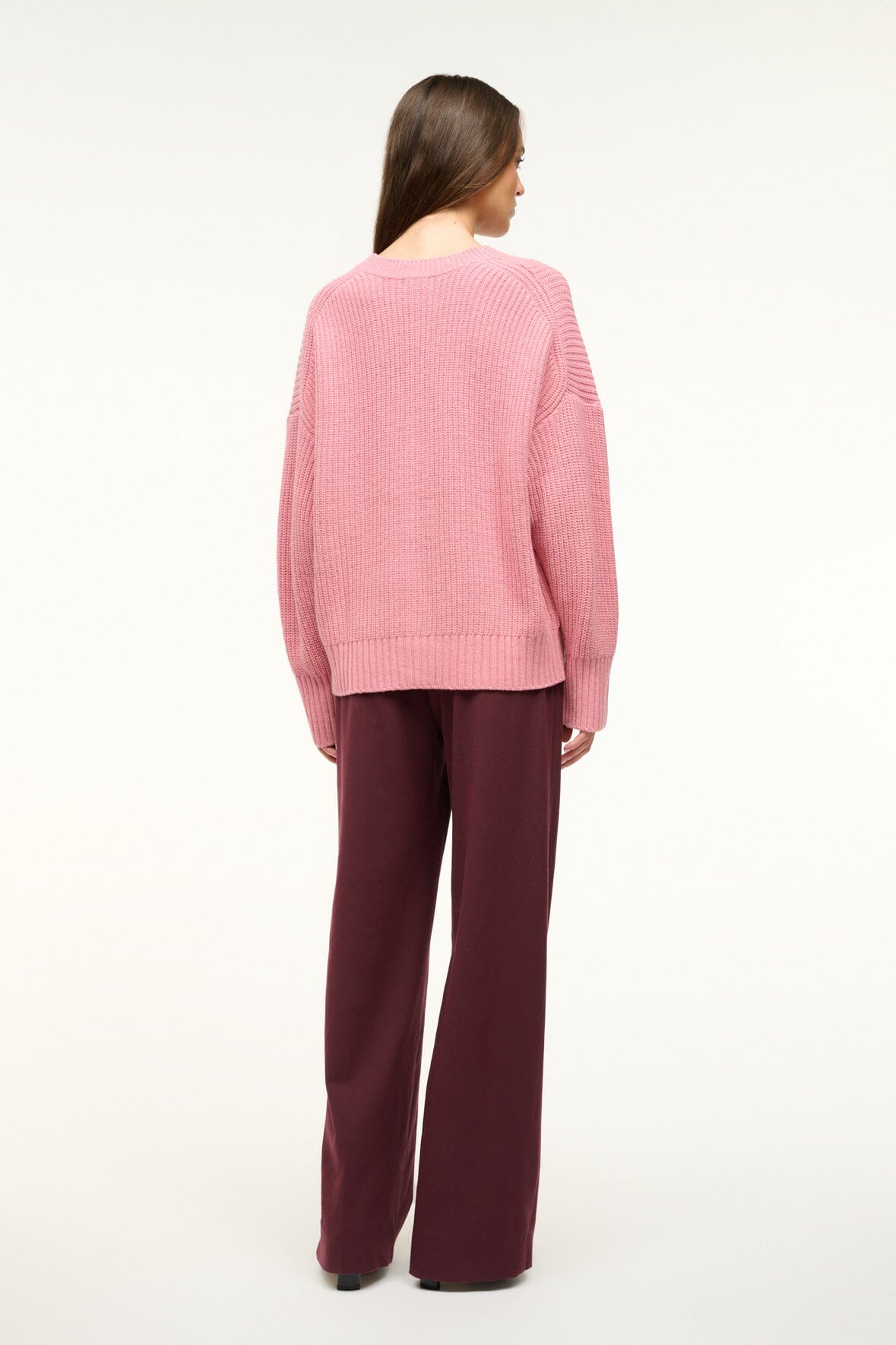 Oversized Matilda Cardigan in Soft Merino Knit | Damask Pink