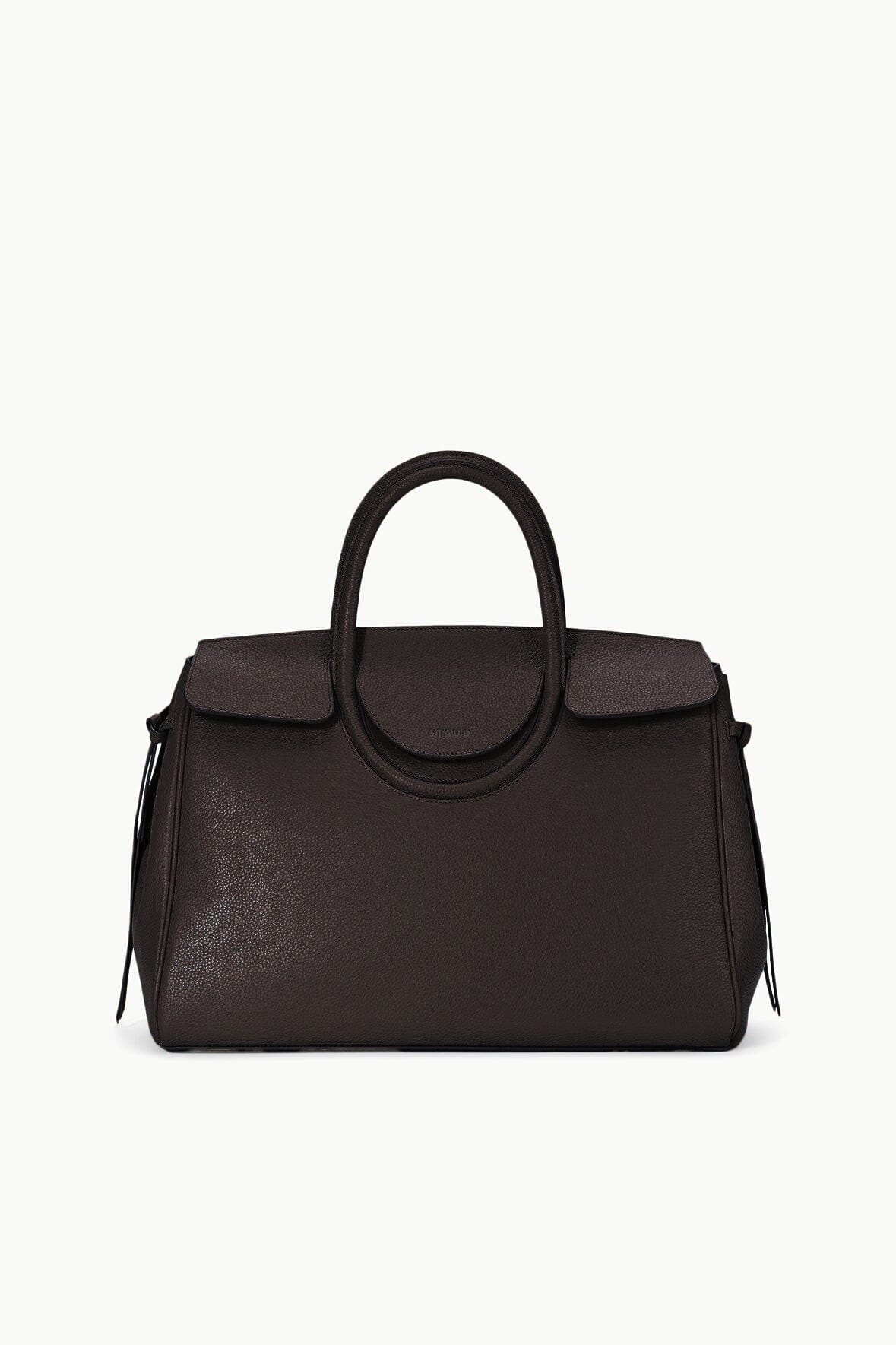 Maude Carryall Leather Tote Bag in Espresso with Pockets