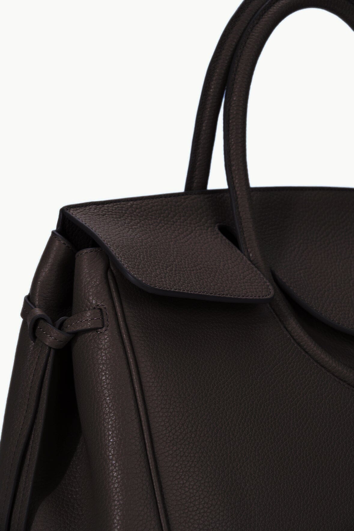 Maude Carryall Leather Tote Bag in Espresso with Pockets