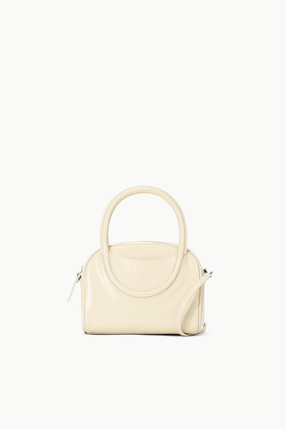 Maude Cream Mini Bowler Bag with Adjustable Strap