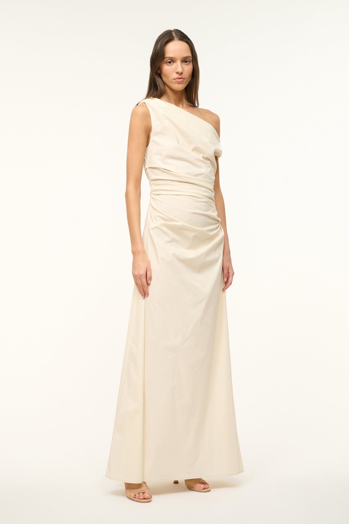 Buttercream One Shoulder Maxi Dress | Summer Stretch Poplin Phare Dress