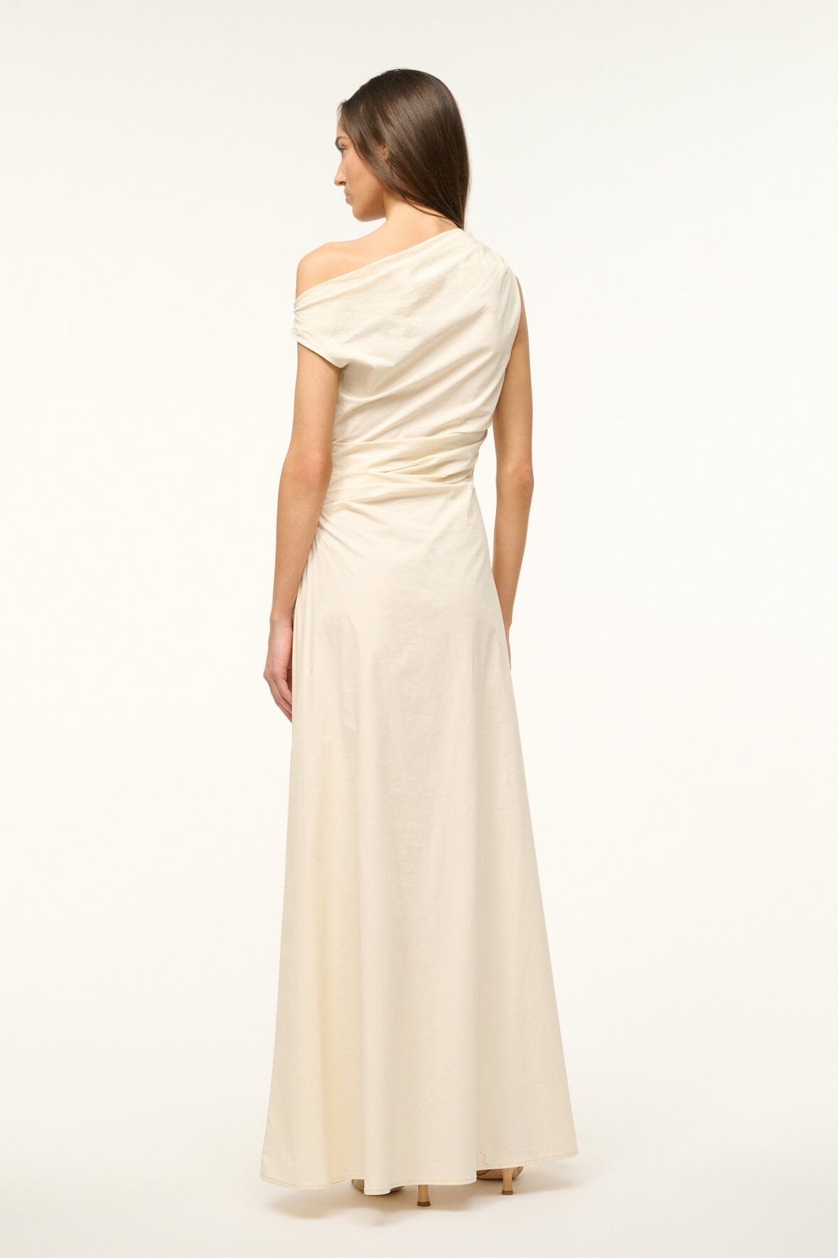 Buttercream One Shoulder Maxi Dress | Summer Stretch Poplin Phare Dress