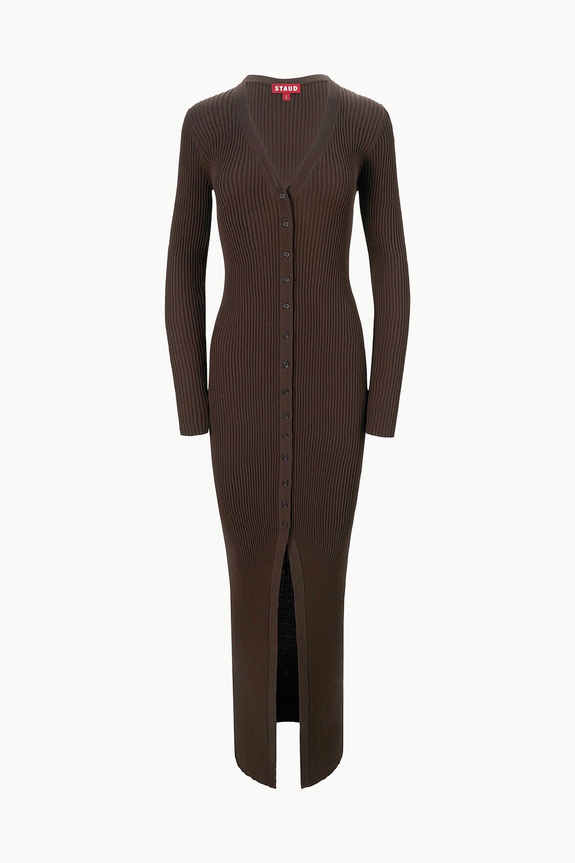 Shoko Rib Knit Maxi Sweater Dress | Earth Tone Button Down