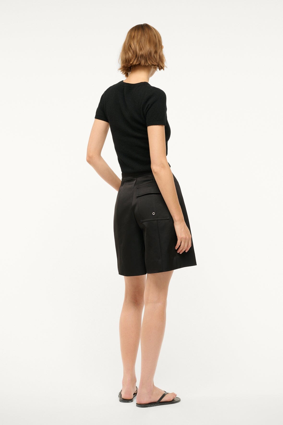 Mendoza Satin Board Shorts with Pockets – Black