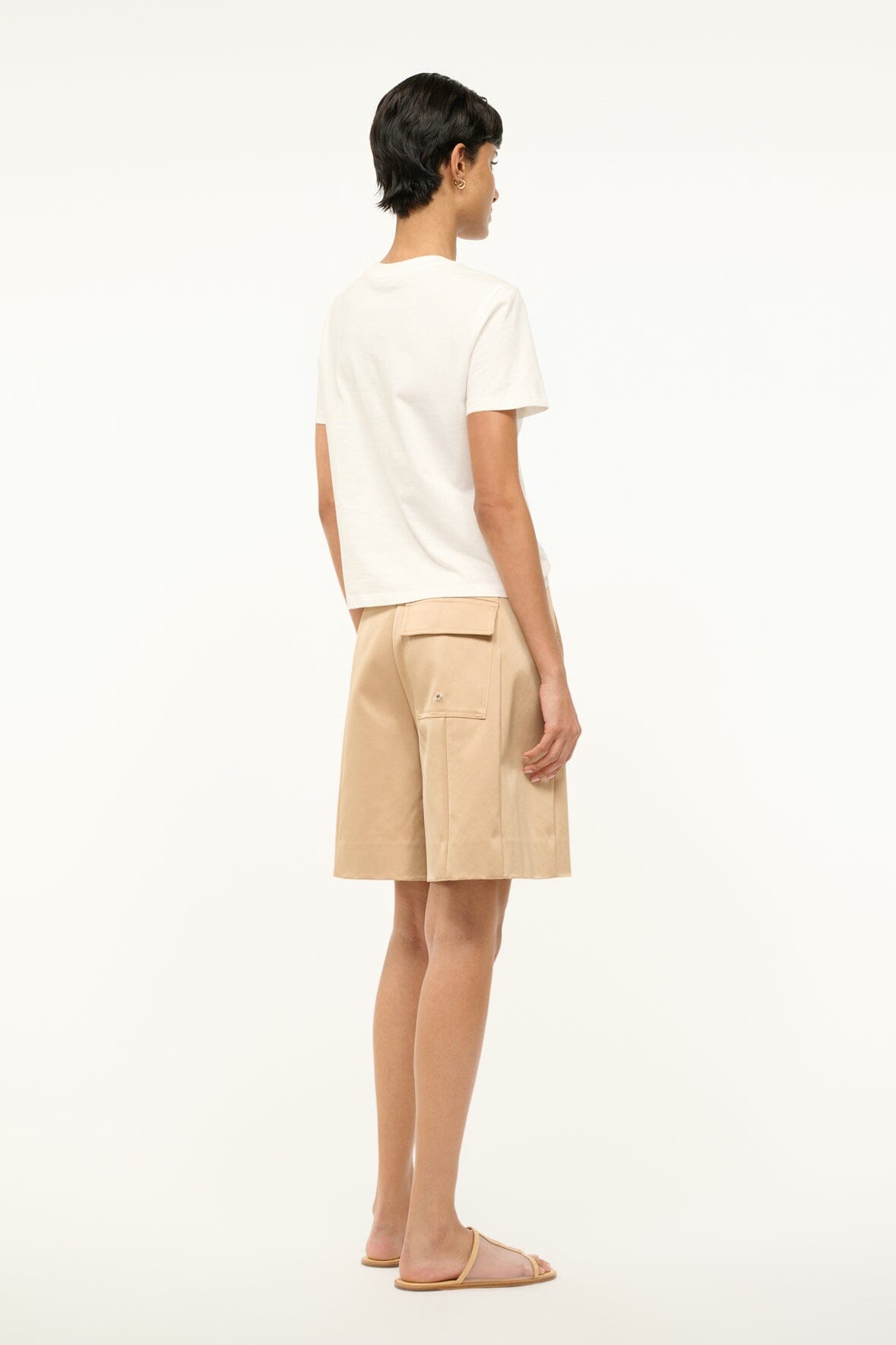 Mendoza Satin Board Shorts with Pockets & Cord Ties | Camel