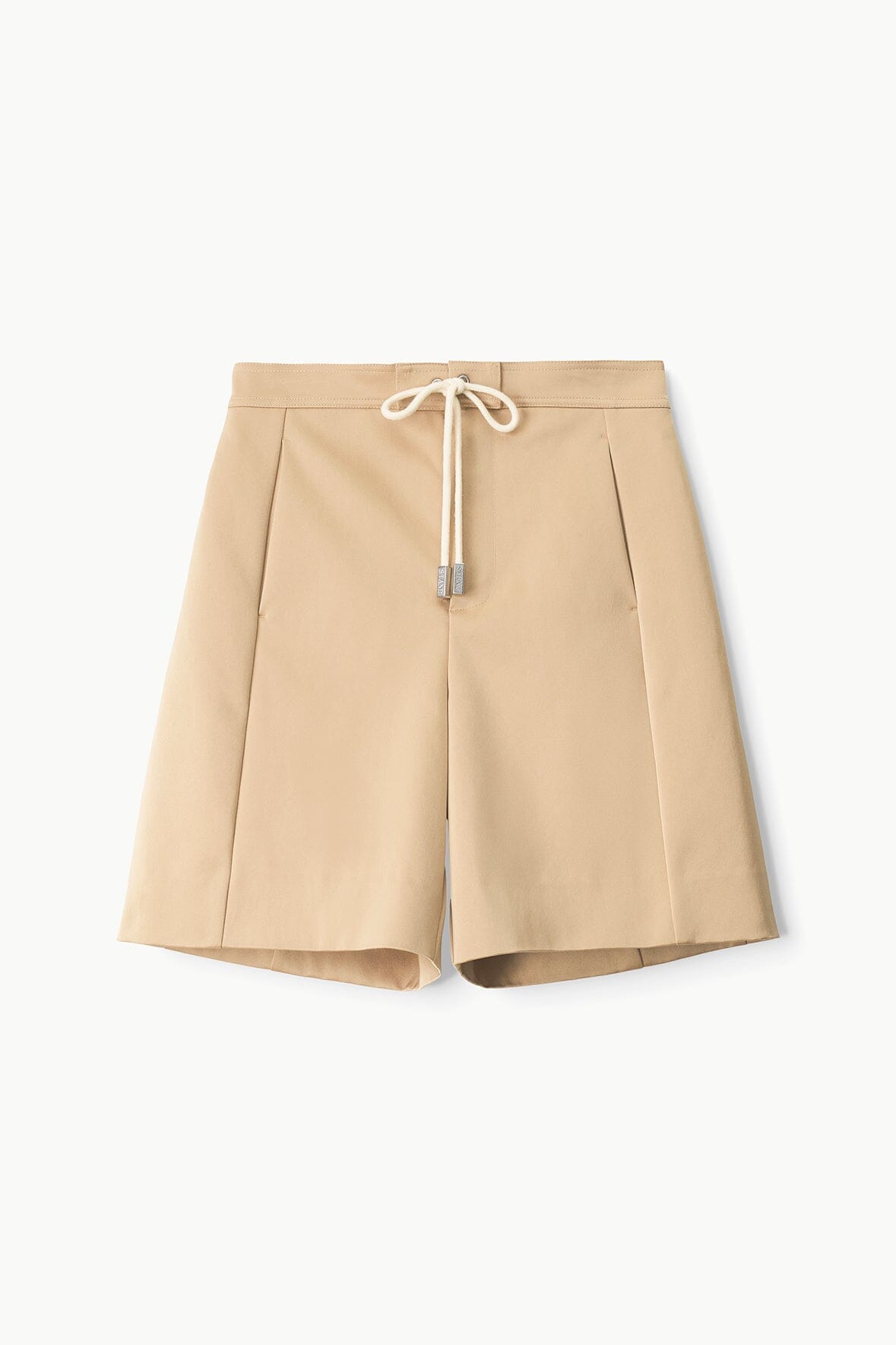 Mendoza Satin Board Shorts with Pockets & Cord Ties | Camel