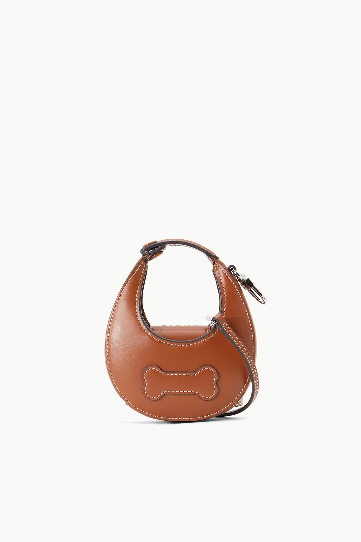 Micro Moon Leather Dog Poop Bag Carrier – Tan with Magnetic Closure