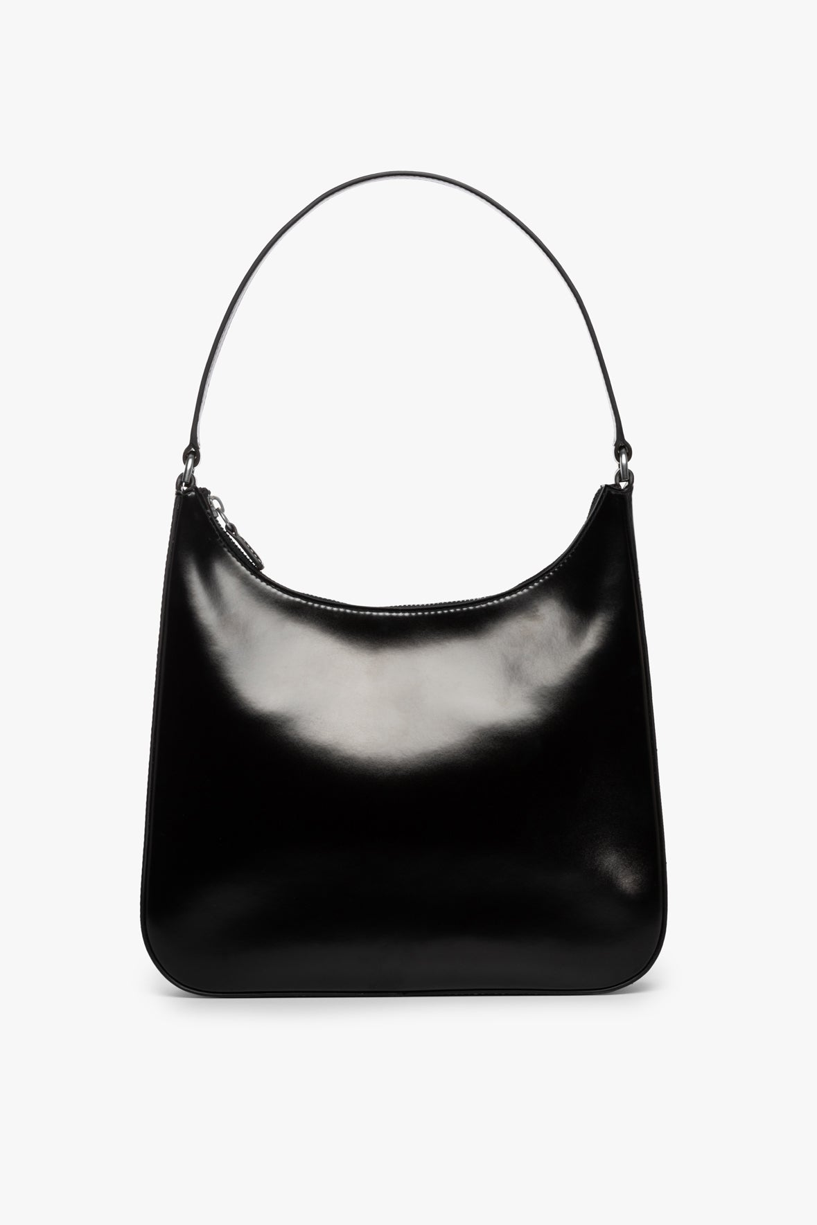 Alec Black Leather Shoulder Bag with Suede Lining
