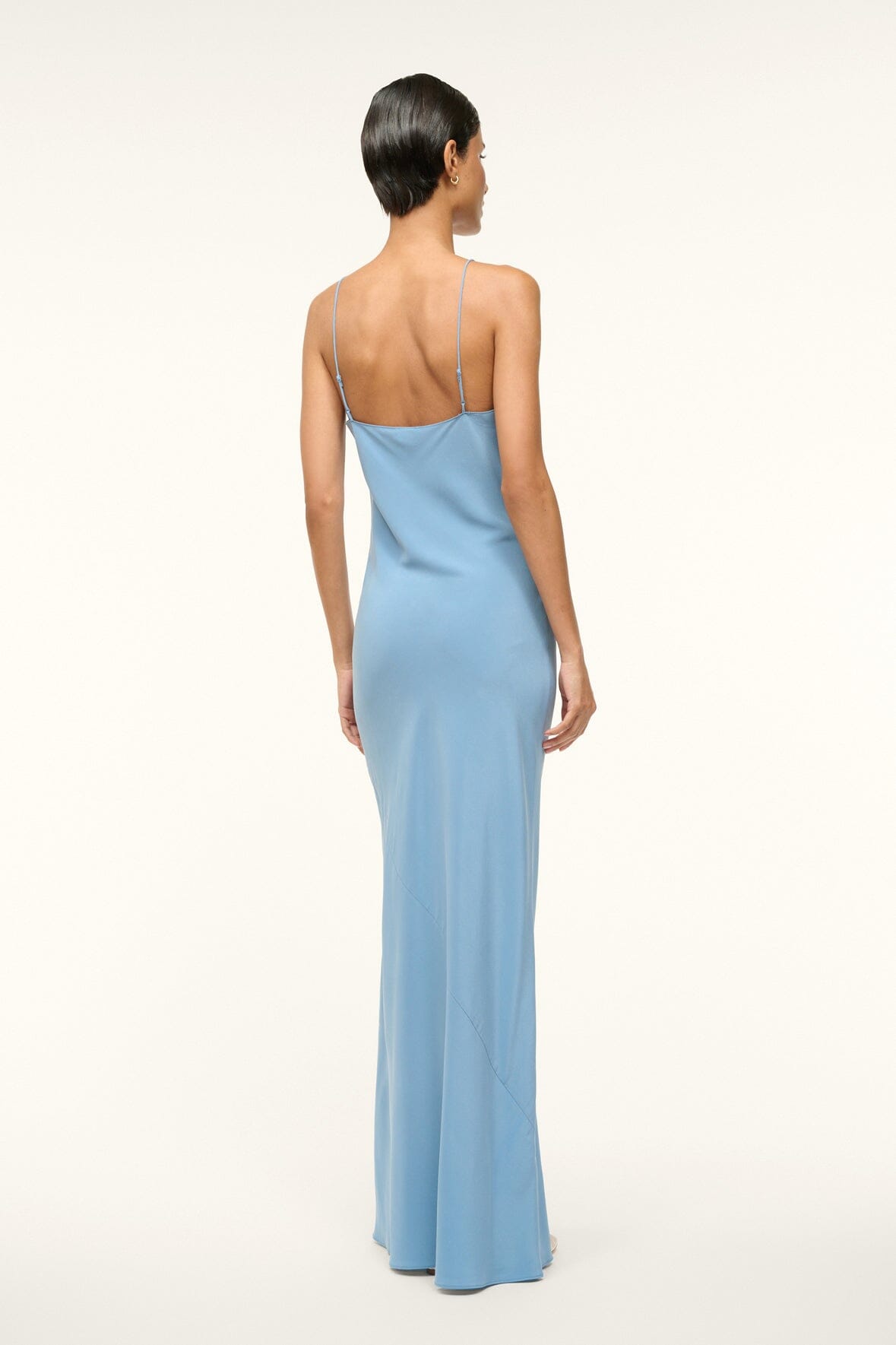 Milner Silk Slip Dress - Stretchy Maxi Dress in Slate Blue