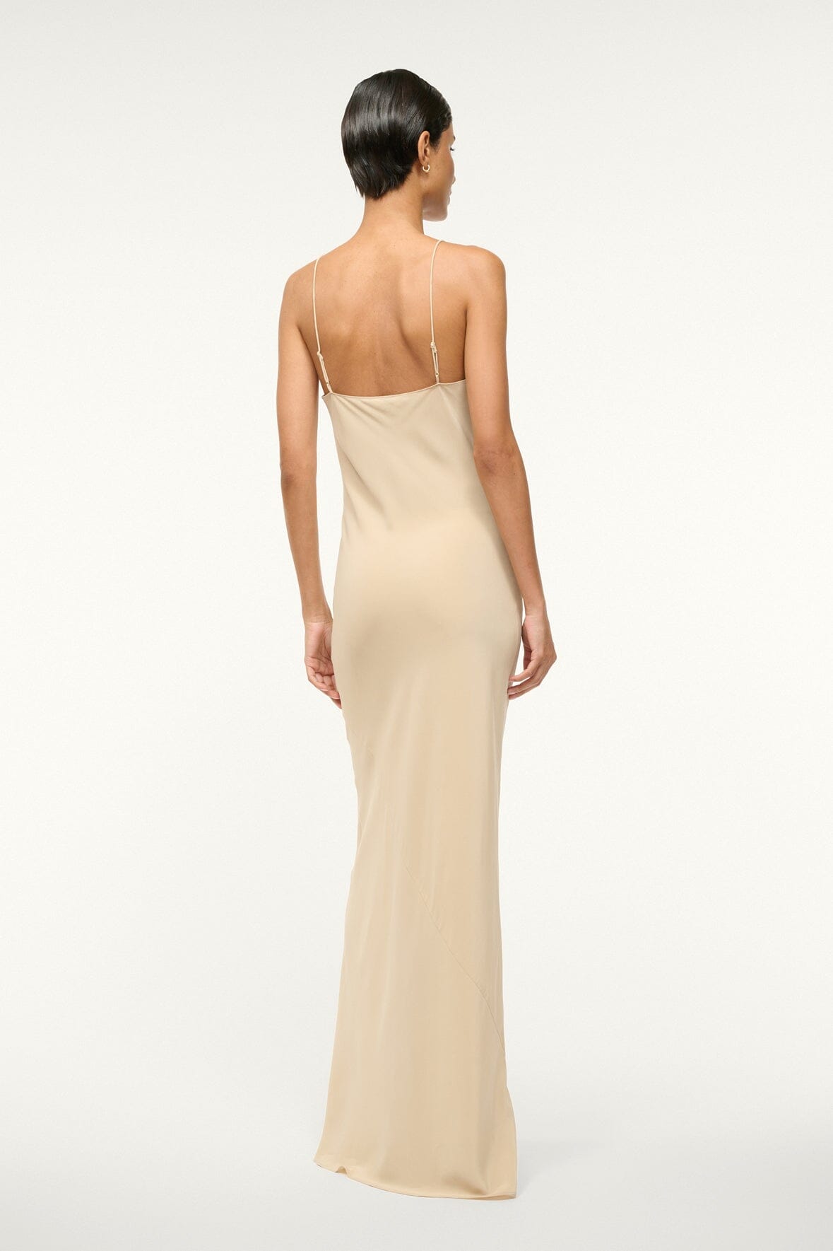 Milner Silk Slip Dress - Stretchy Maxi Dress in Stone