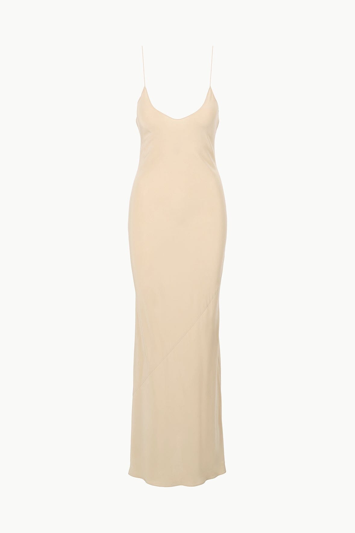 Milner Silk Slip Dress - Stretchy Maxi Dress in Stone