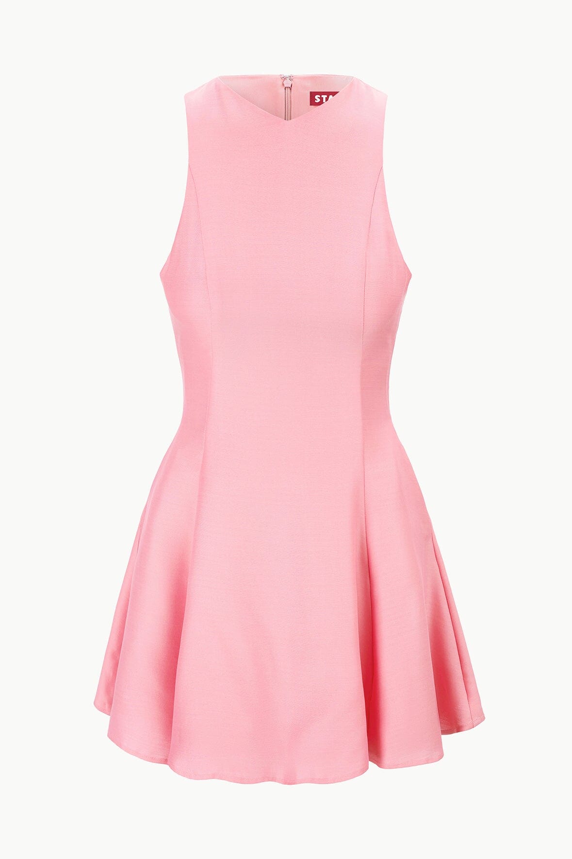 Silk Wool Mini Heike Dress in Damask Pink with Side Pockets