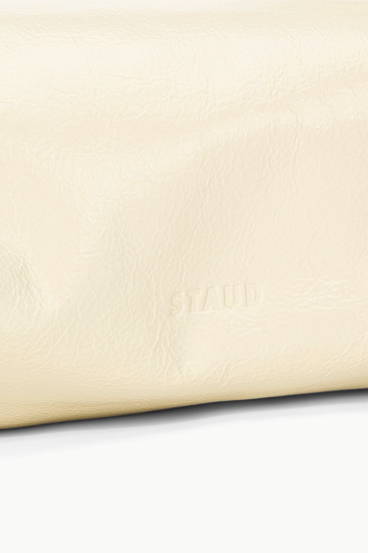 Cream Leather Mini Ronnie Shoulder Bag with Zip Closure