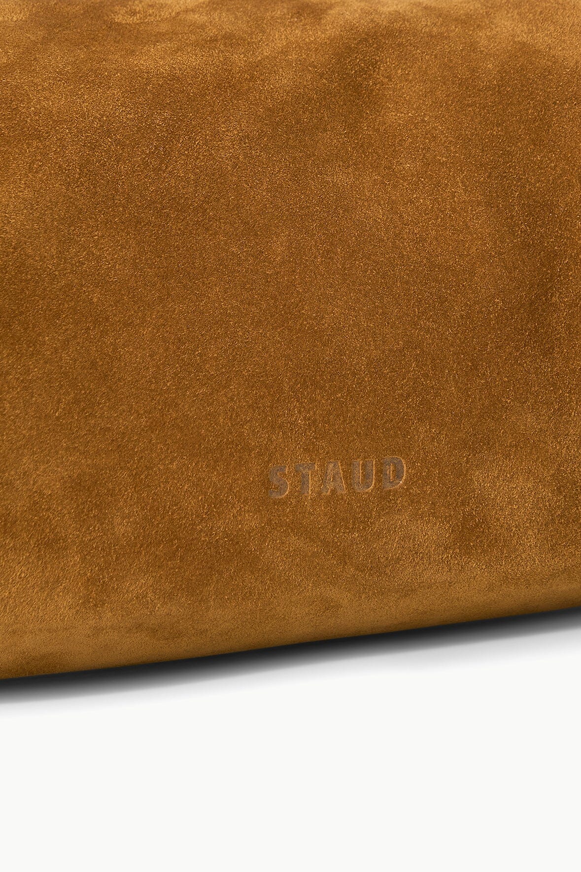 Mini Ronnie Suede Shoulder Bag – Tan Leather Handle & Zip Closure