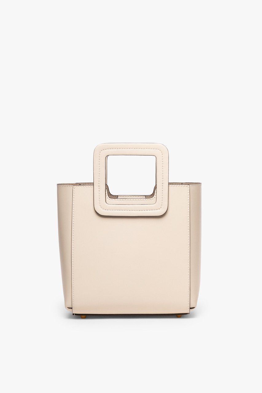 Mini Shirley Leather Crossbody Bag in Cream with Adjustable Strap