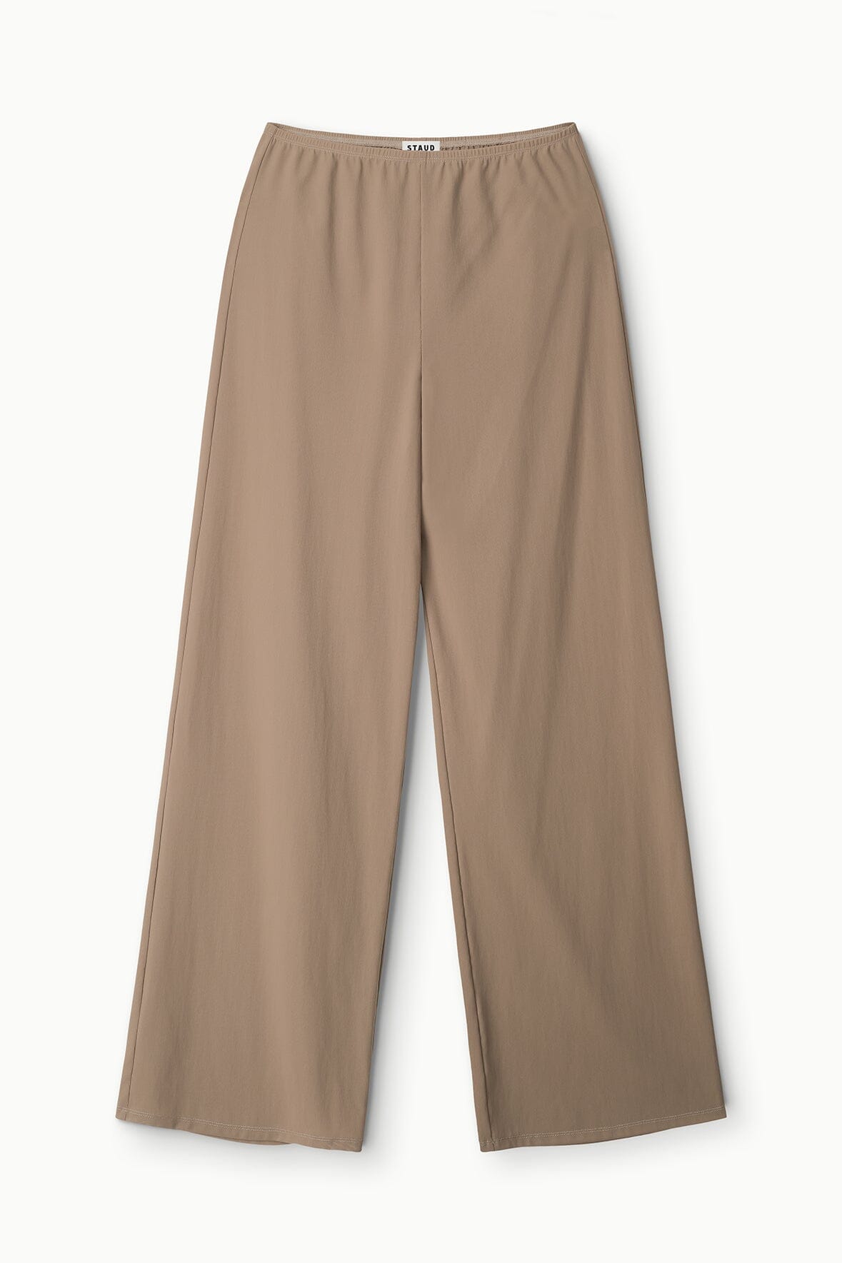Monica Wide Leg Pull-On Coverup Pants in Taupe - Elastic Waist