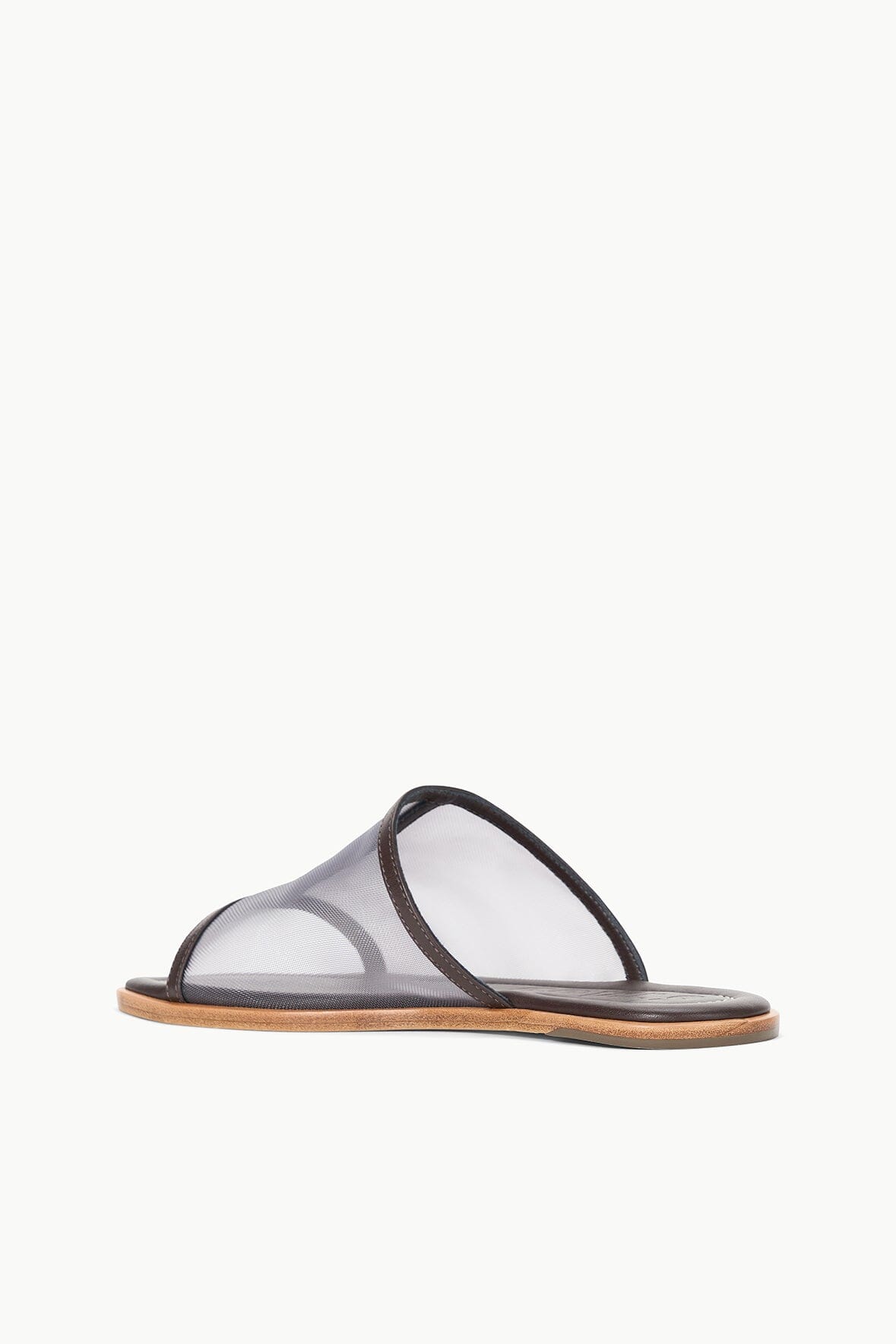 Alessandra Espresso Mesh Nappa Leather Slip-On Sandals