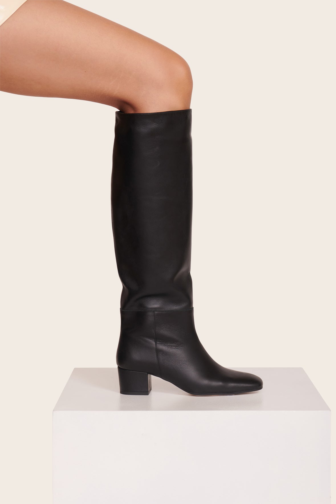 Vintage Nancy Knee High Boots - Black 60s Rainboot Style