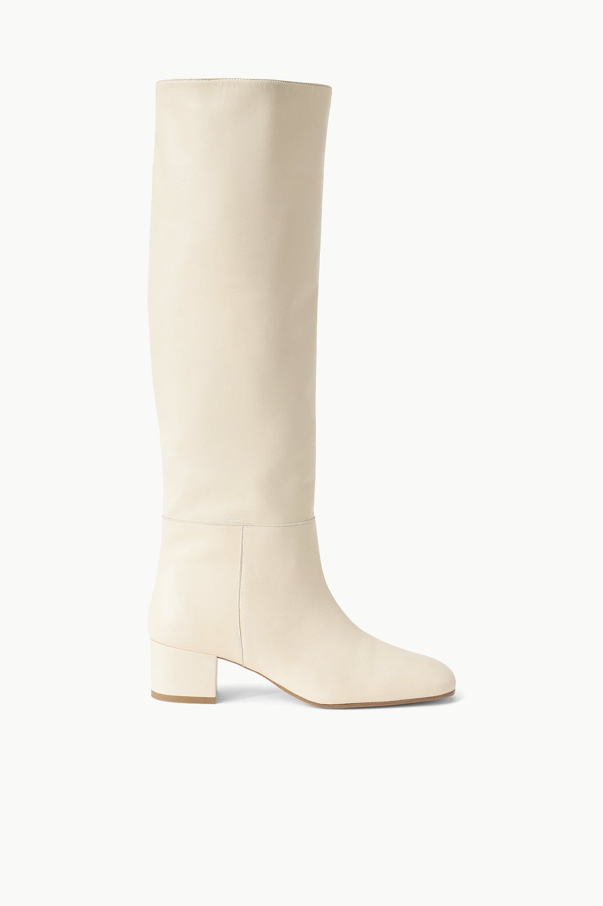 Vintage 60s Knee High Nancy Boots in Cream | Wide Shaft Comfort
