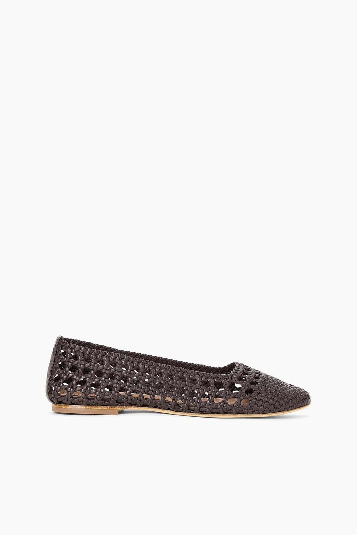 Nell Handwoven Espresso Brown Leather Ballerina Flats
