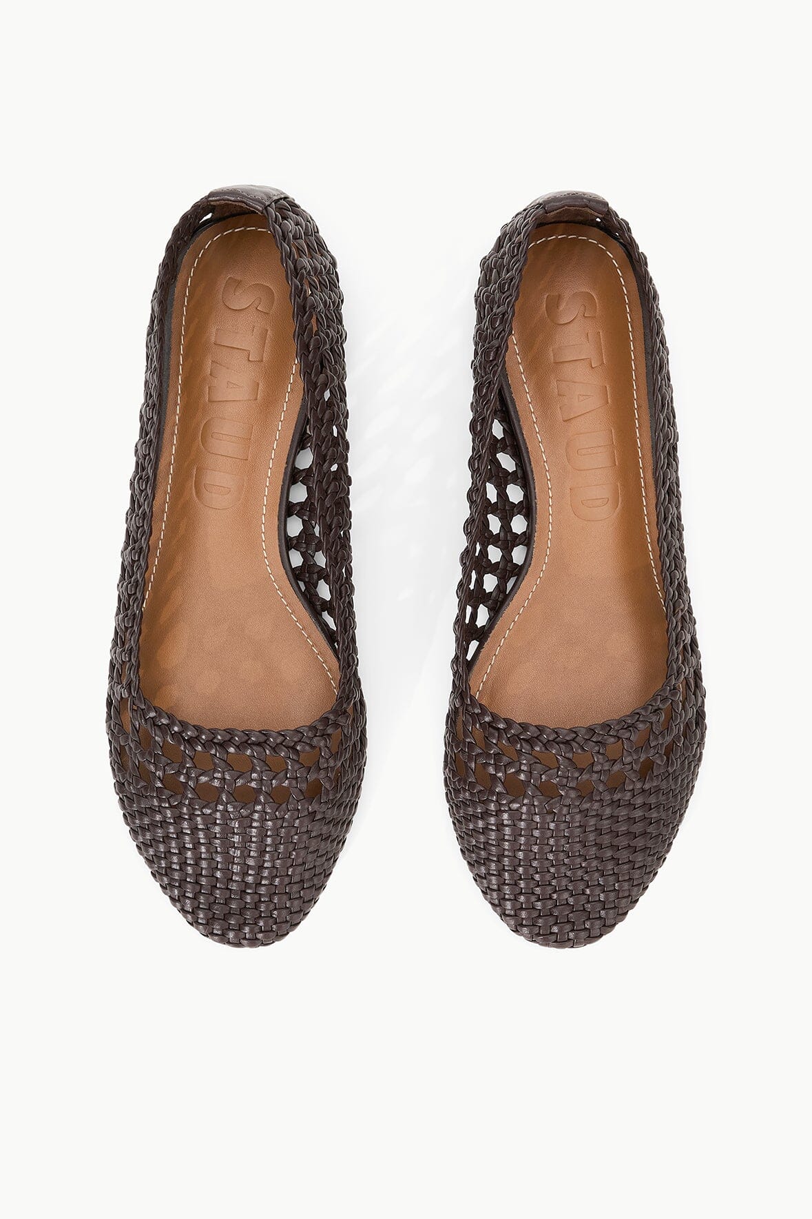 Nell Handwoven Espresso Brown Leather Ballerina Flats