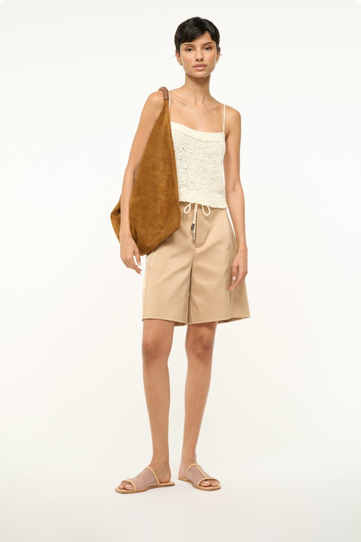 Alessandra Porcini Nappa Leather Mesh Slip-On Sandals