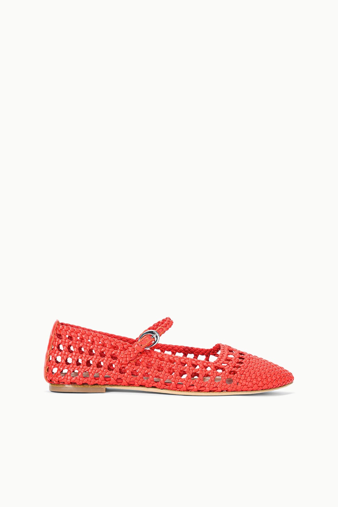 Nell Hand-Woven Mary Jane Flats with Cushioned Leather Footbed